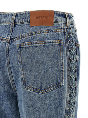 ROTATE BIRGER CHRISTENSEN Blaue Jeans aus Baumwolle im geraden Schnitt