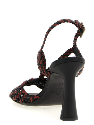 Etro Braune Stiletto-Sandalen aus Polyethylen