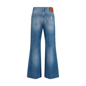 Valentino Garavani Blaue Jeans aus Baumwolle im geraden Schnitt