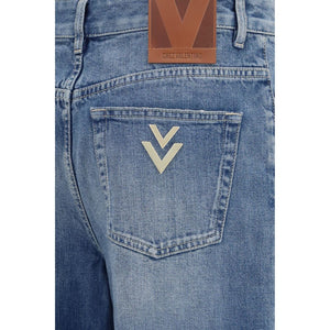 Valentino Garavani Blaue Jeans aus Baumwolle im geraden Schnitt