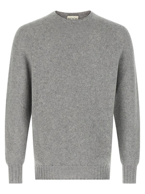 MA'RY'YA Grauer Cardigan aus reiner Schurwolle