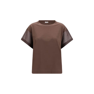 Brunello Cucinelli Braunes Baumwoll-T-Shirt