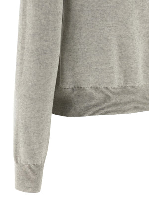 Maison Kitsuné Grauer Cardigan aus reiner Schurwolle