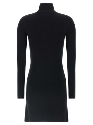 Courrèges Kurzes Kleid aus schwarzer Merinowolle
