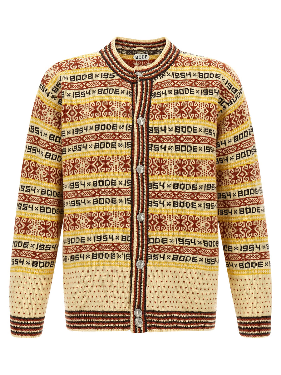 BODE Mehrfarbige Wollstrickjacke