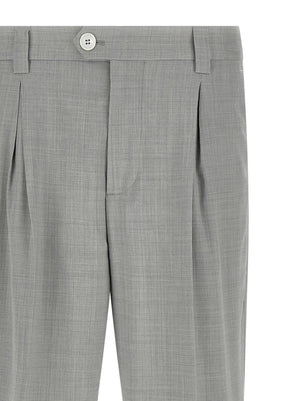 Brunello Cucinelli Graue Hose aus reiner Schurwolle
