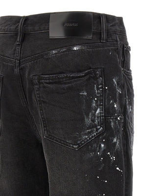 PURPLE Schwarze Baumwoll-Jeans mit geradem Bein