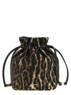 Ganni Braune Clutch aus Polyester