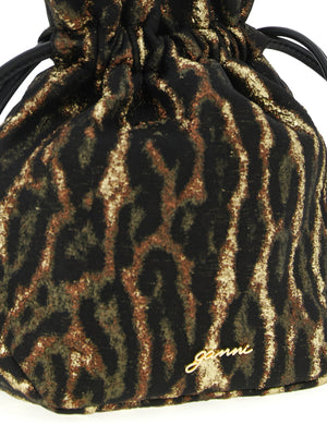 Ganni Braune Clutch aus Polyester
