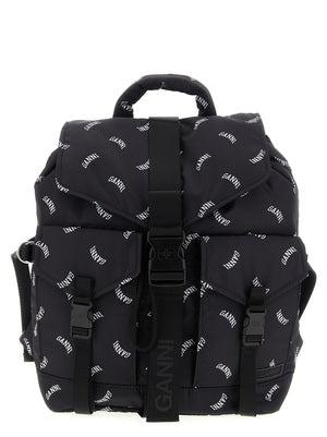 Ganni Schwarzer Rucksack aus Polyester
