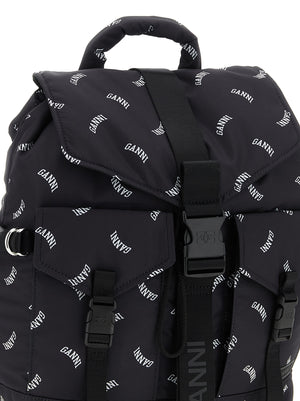 Ganni Schwarzer Rucksack aus Polyester