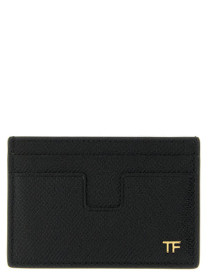 Tom Ford Schwarzer Kalbsleder-Kartenetui