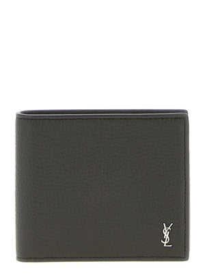 Saint Laurent Braune Kalbsleder-Geldbörse