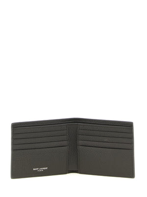 Saint Laurent Braune Kalbsleder-Geldbörse