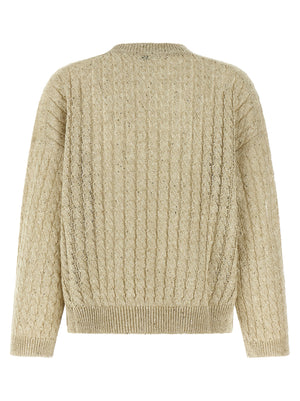 Brunello Cucinelli Beige Leinenstrickjacke
