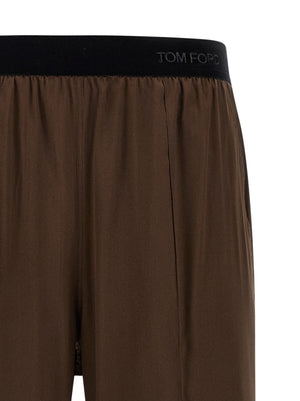 Tom Ford Braune Seidenhose Lässig