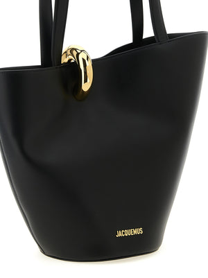 Jacquemus Schwarze Schultertasche aus Rindsleder