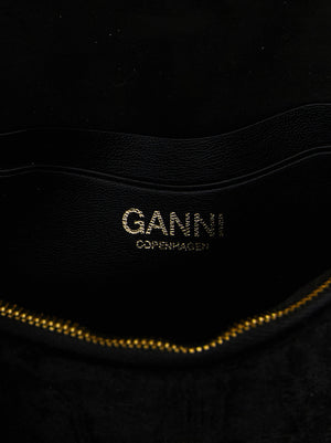Ganni Kartenetui aus schwarzem Polyester