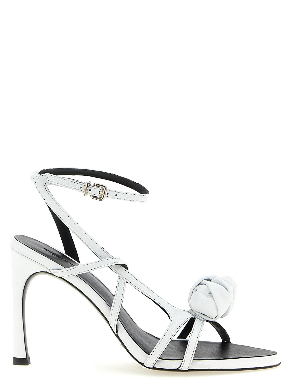 ROTATE BIRGER CHRISTENSEN Weiße Stiletto-Sandalen aus Kalbsleder