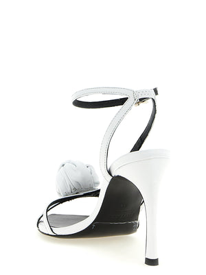 ROTATE BIRGER CHRISTENSEN Weiße Stiletto-Sandalen aus Kalbsleder