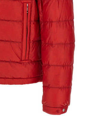 Red Polyamide Full-Length Jacket