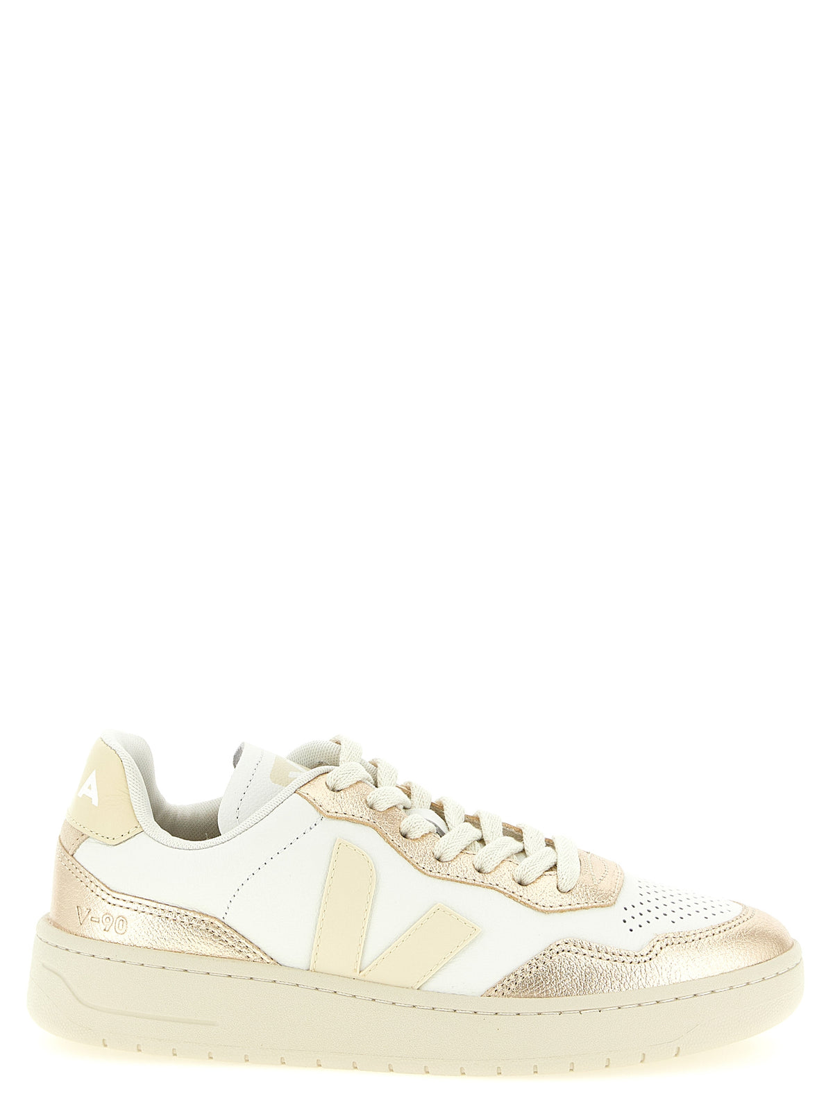 Veja Sneakers aus echtem Goldleder, niedrig geschnitten