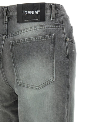Off-White Graue Jeans aus Baumwolle im geraden Schnitt