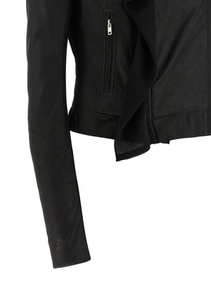 Rick Owens Schwarze Lammlederjacke