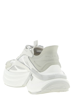 Fendi Graue Kalbsleder-Sneaker im Athletic-Stil