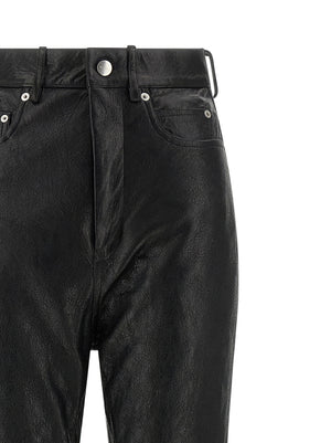 Rick Owens Schwarze Lammlederhose