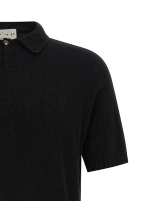MA'RY'YA Schwarzes Baumwoll-Poloshirt
