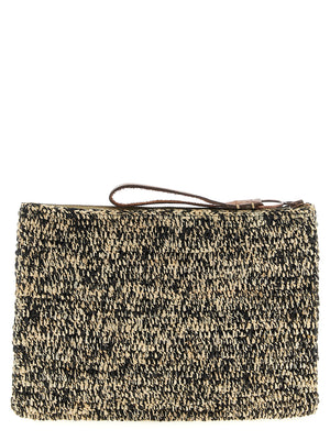 Ibeliv Zweifarbige Raffia-Clutch