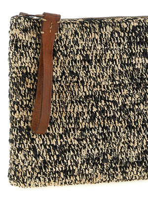 Ibeliv Zweifarbige Raffia-Clutch