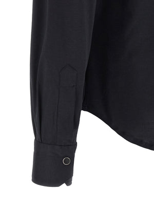 Kiton Blaue Baumwollbluse
