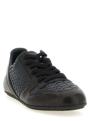 Rick Owens Schwarze Sneaker aus Lammleder, Low-Top