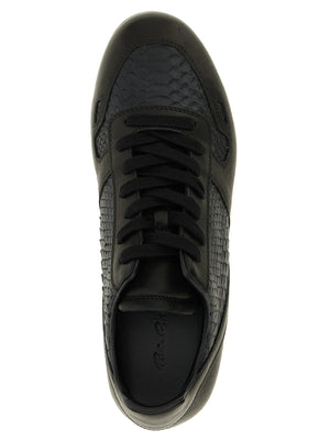 Rick Owens Schwarze Sneaker aus Lammleder, Low-Top