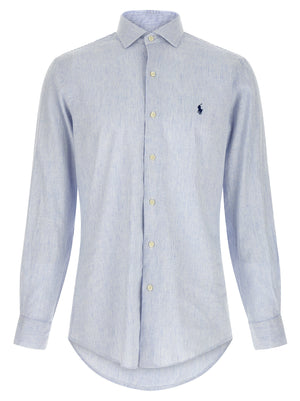 Polo Ralph Lauren Blaue Leinenbluse