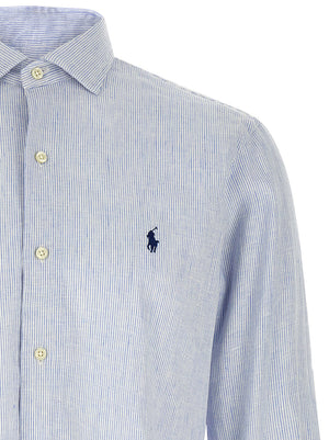Polo Ralph Lauren Blaue Leinenbluse