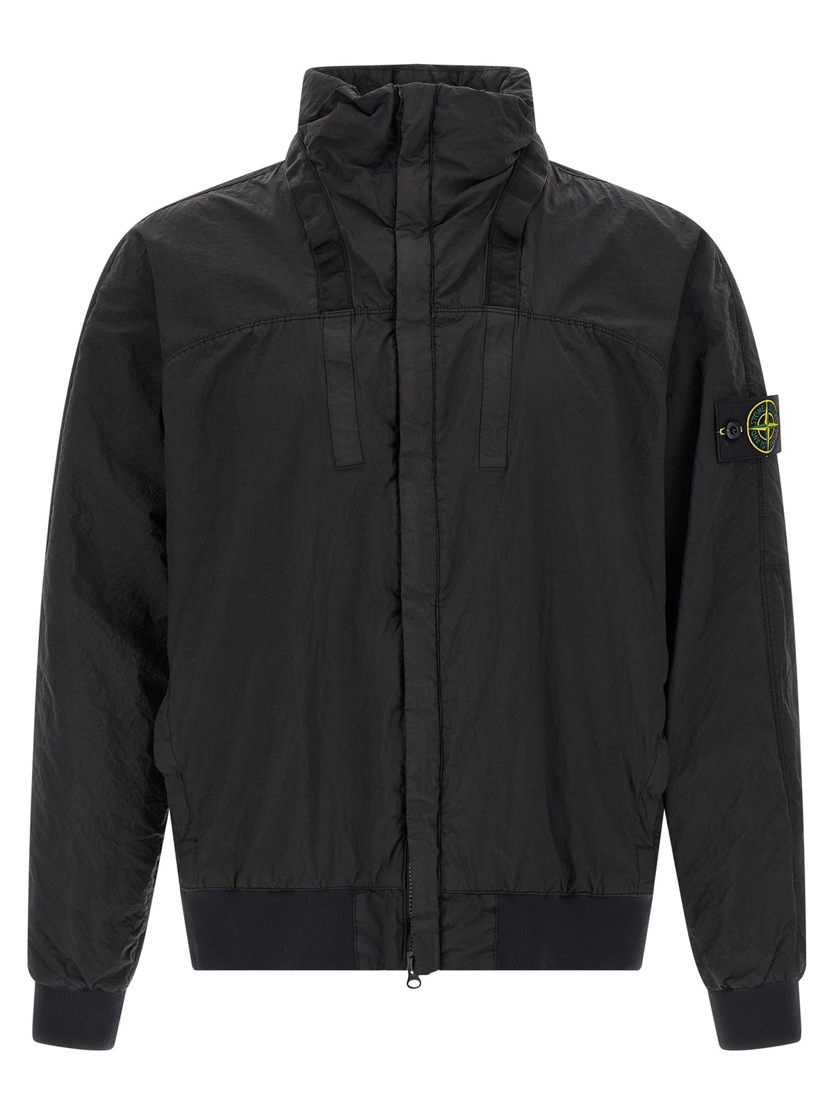 Stone Island Schwarzer Bomber aus Polyamid