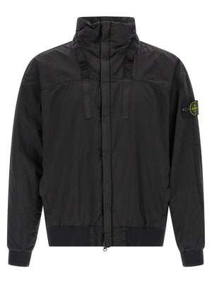 Stone Island Schwarzer Bomber aus Polyamid