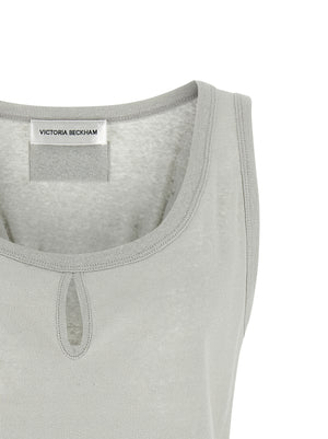 Victoria Beckham Graue Baumwoll-Tanktops