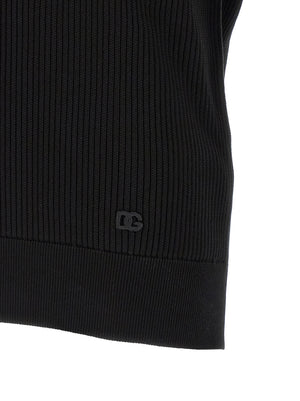 Dolce & Gabbana Schwarzes Baumwoll-Poloshirt