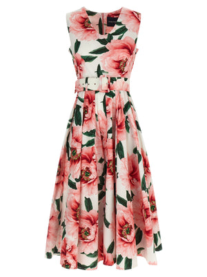 SAMANTHA SUNG Buntes Baumwoll-Midi-Kleid