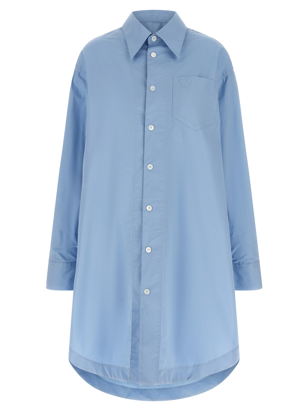 Ami Paris Blaues Baumwoll-Midikleid
