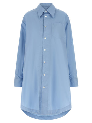 Ami Paris Blaues Baumwoll-Midikleid