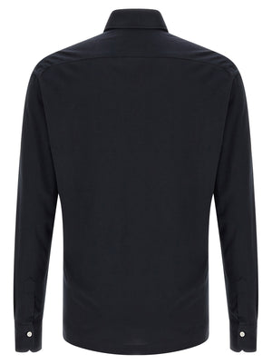 Kiton Blaues Baumwoll-Polohemd