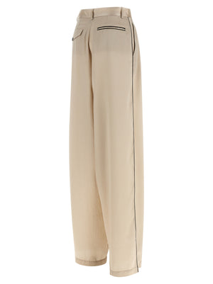 MAISON JEJIA Beige Polyester Casual Pants