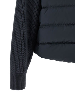 Brunello Cucinelli Blaue Polyester-Jacke in voller Länge