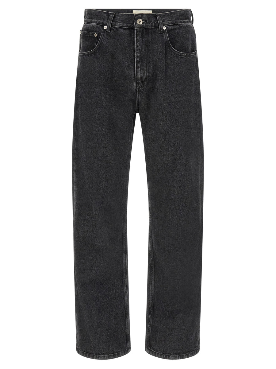 SECOND/LAYER Schwarze Baumwoll-Jeans mit geradem Bein