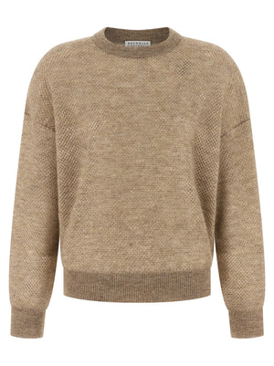 Brunello Cucinelli Beige Wollstrickjacke